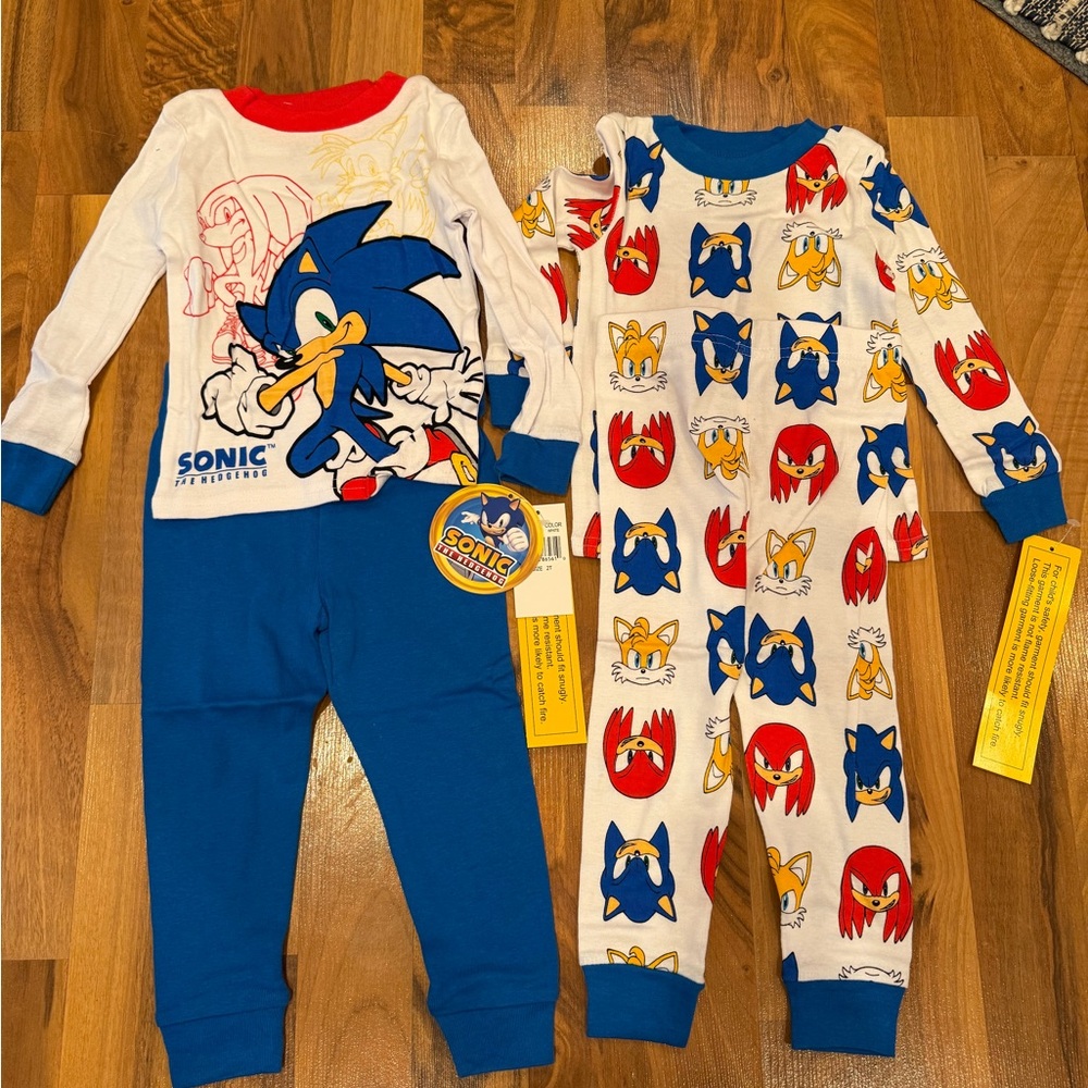 Sonic the‎ Hedgehog 2 pair pajama set NWT size 2T comfy casual sleepwear